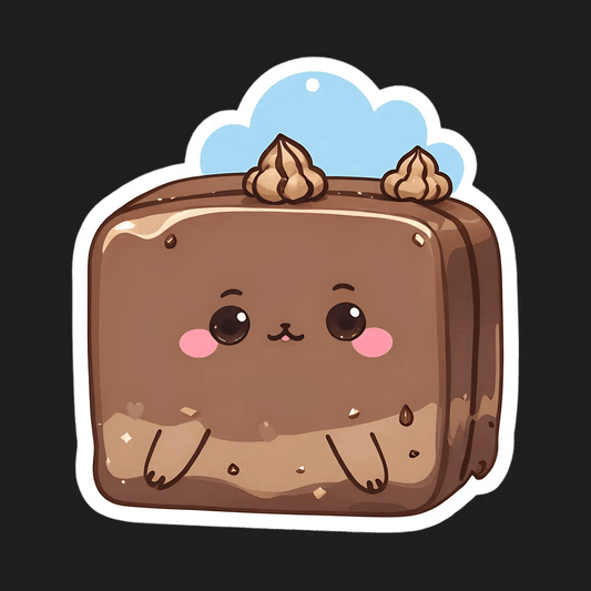 Cute Brownie Cube - Sticker - Heat Press Transfer
