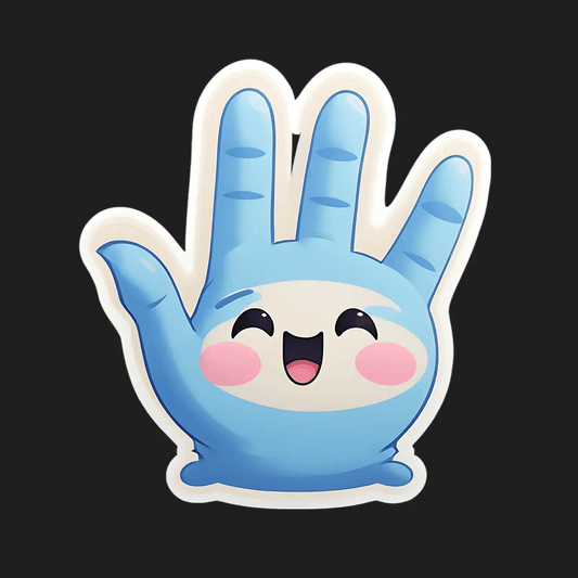 Cute Bunny Hand - UV DTF Sticker - Heat Press Transfer