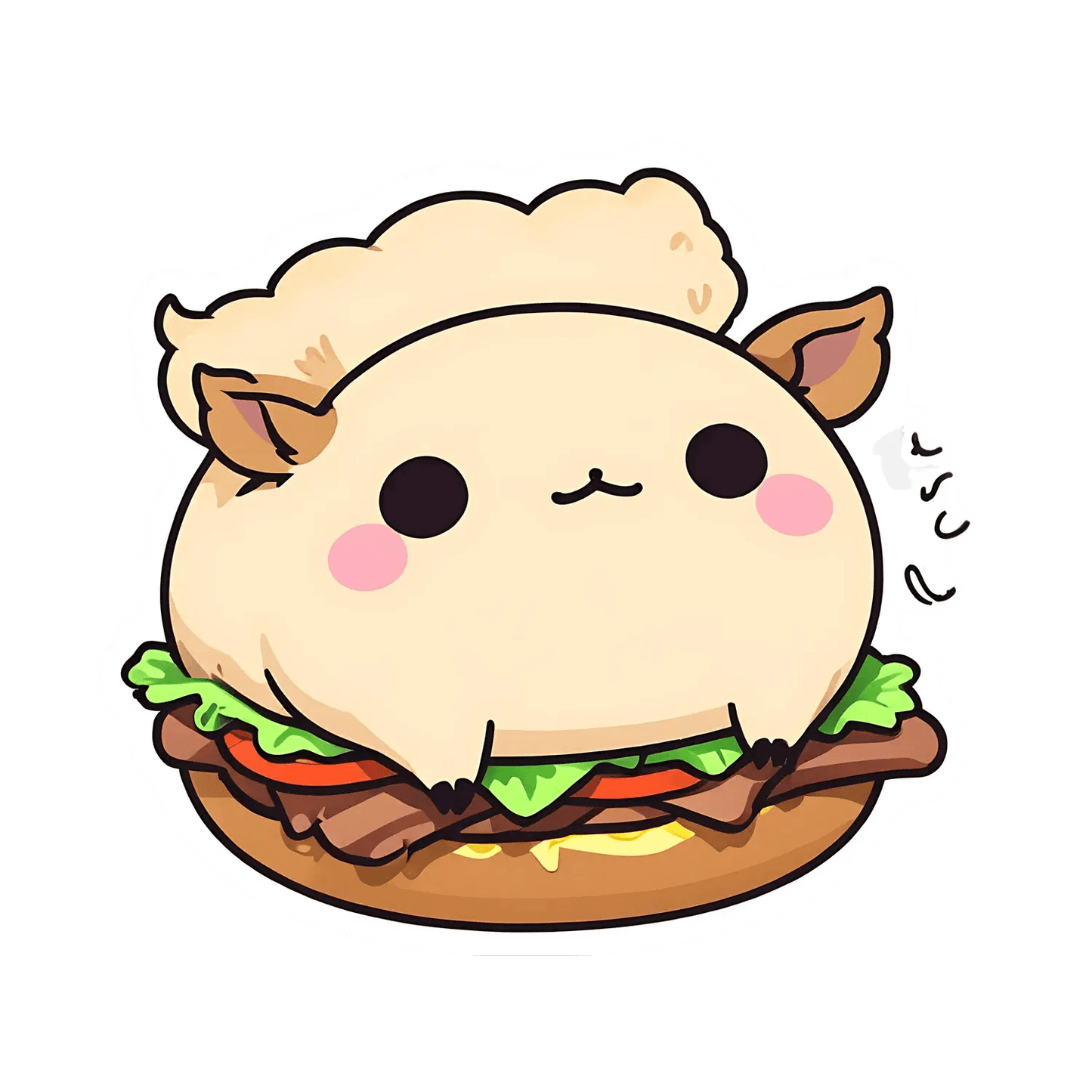 Cute Burger Cat - Sticker - Heat Press Transfer