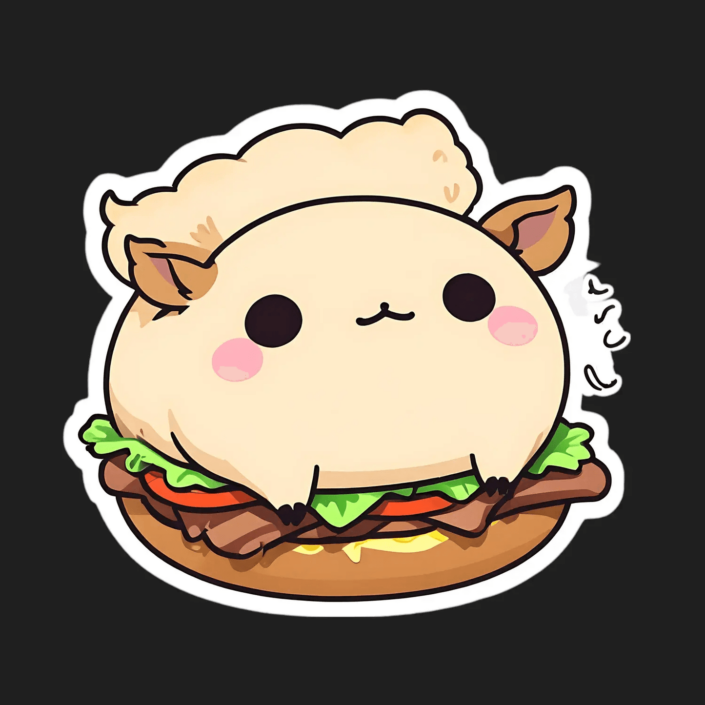 Cute Burger Cat - Sticker - Heat Press Transfer