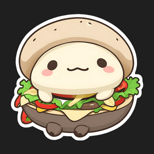 Cute Burger Character - Sticker - Heat Press Transfer