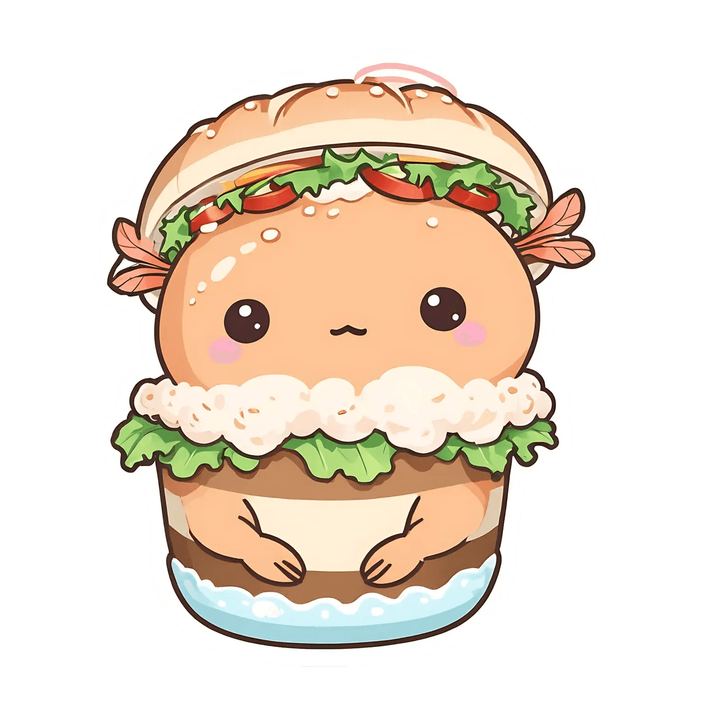 Cute Burger Character - Sticker - Heat Press Transfer