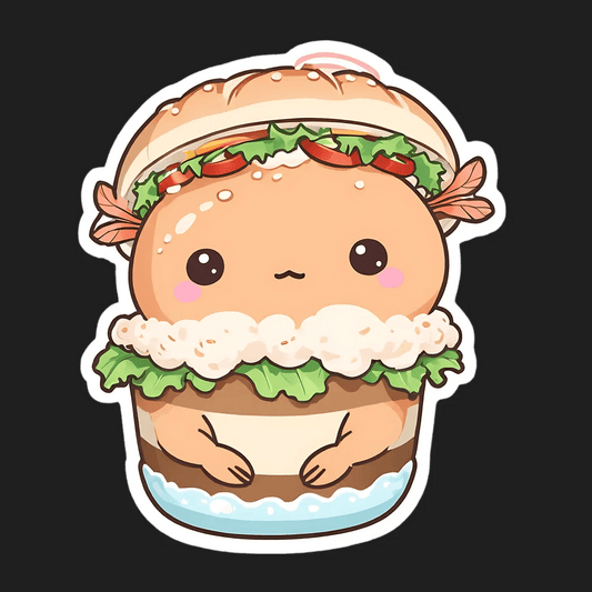 Cute Burger Character - Sticker - Heat Press Transfer
