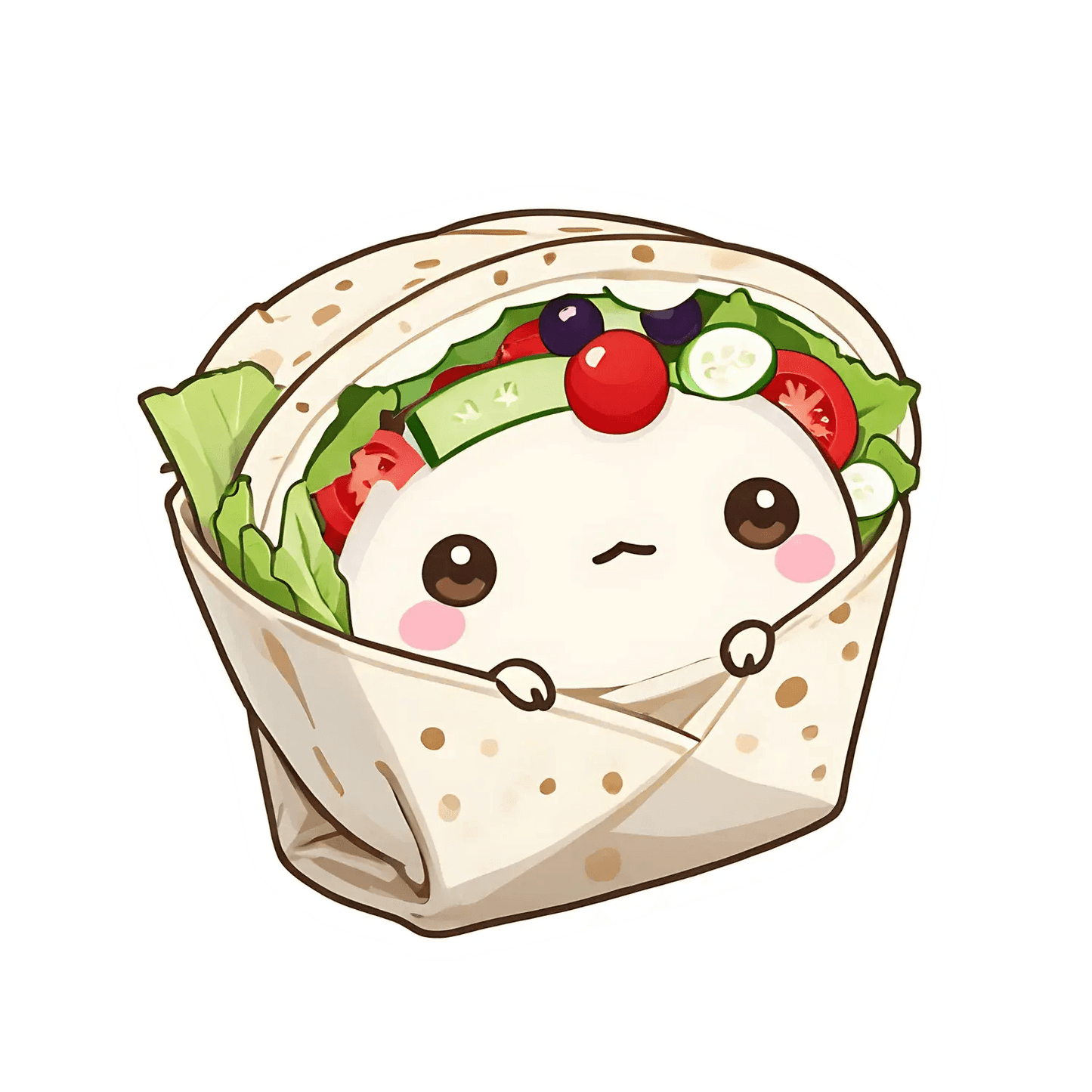 Cute Burrito Wrap - Sticker - Heat Press Transfer