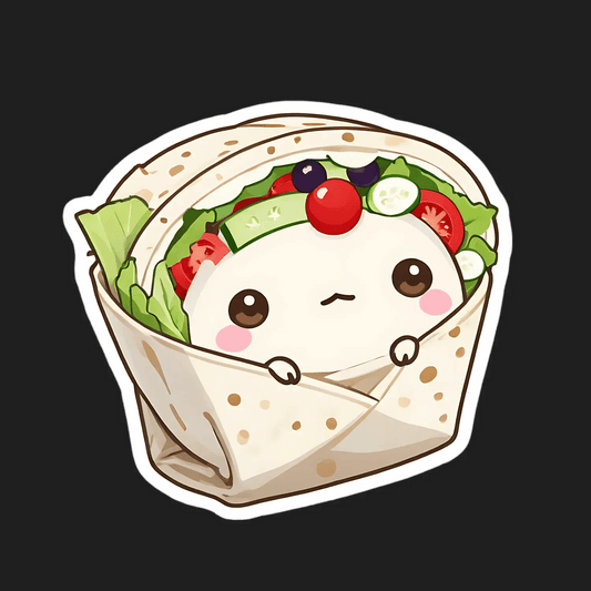 Cute Burrito Wrap - Sticker - Heat Press Transfer