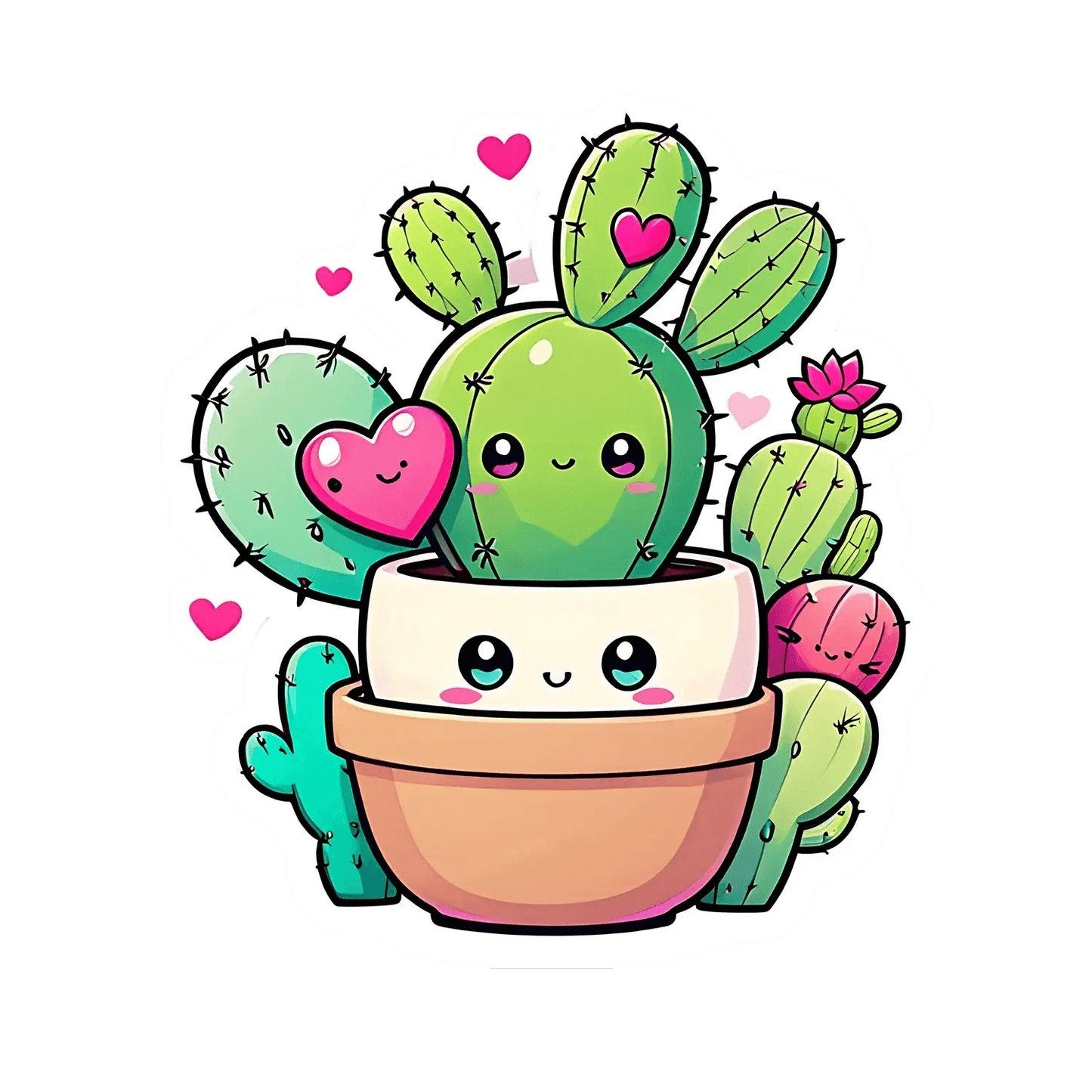 Cute Cactus Love - Sticker - Heat Press Transfer