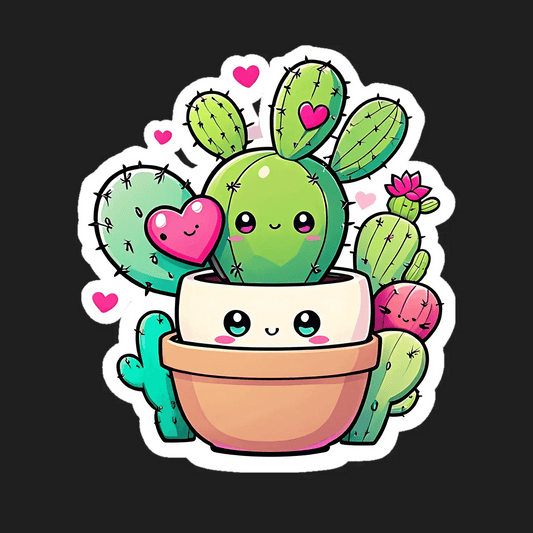 Cute Cactus Love - Sticker - Heat Press Transfer
