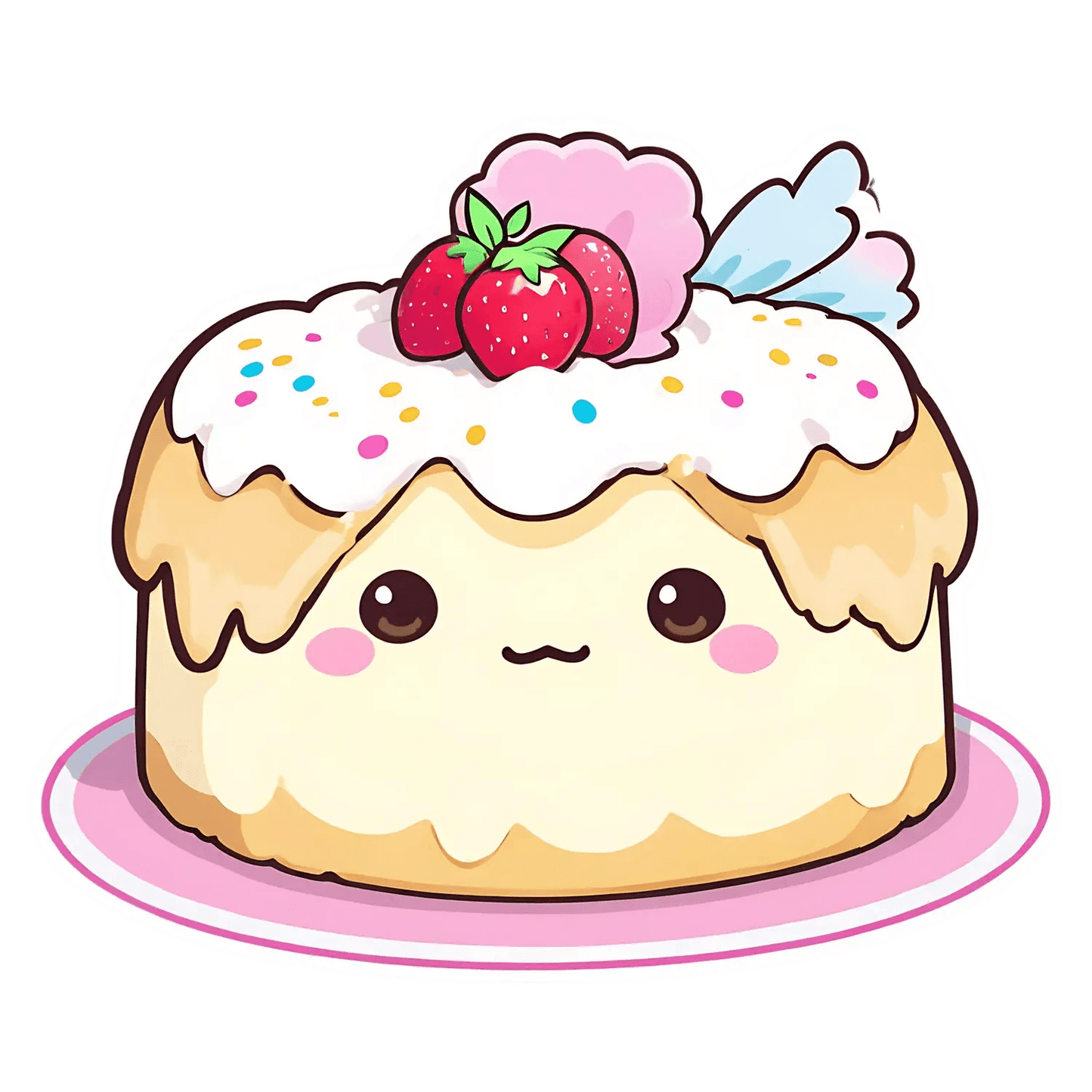 Cute Cake Sticker - Adorable & Sweet Decor - Heat Press Transfer