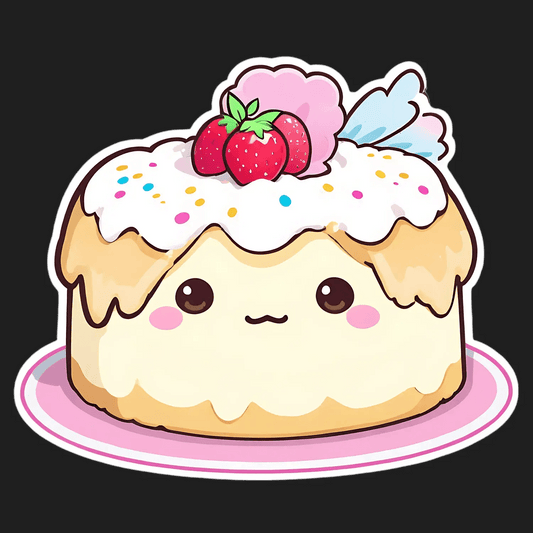 Cute Cake Sticker - Adorable & Sweet Decor - Heat Press Transfer