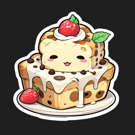Cute Cake Sticker - Smiling Dessert - Heat Press Transfer
