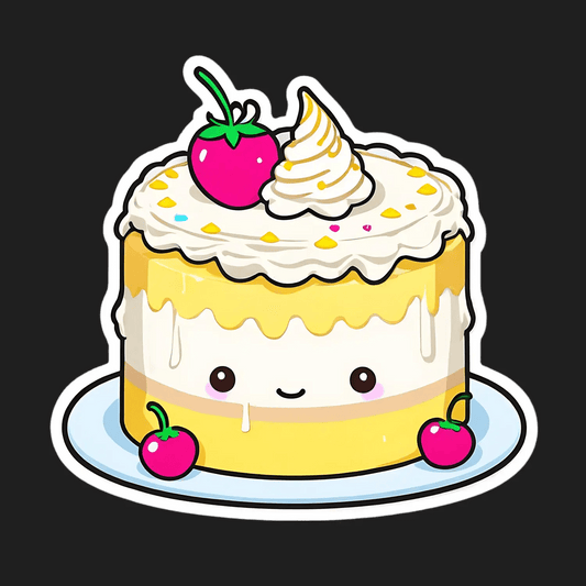 Cute Cake Sticker - Vibrant and Fun - Heat Press Transfer