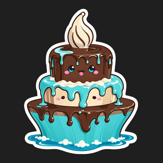 Cute Cake Sticker - Whimsical Dessert Design - Heat Press Transfer