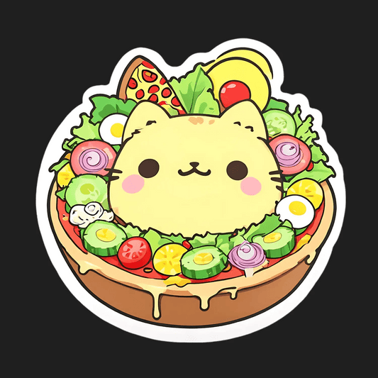 Cute Cat Pizza - Sticker - Heat Press Transfer