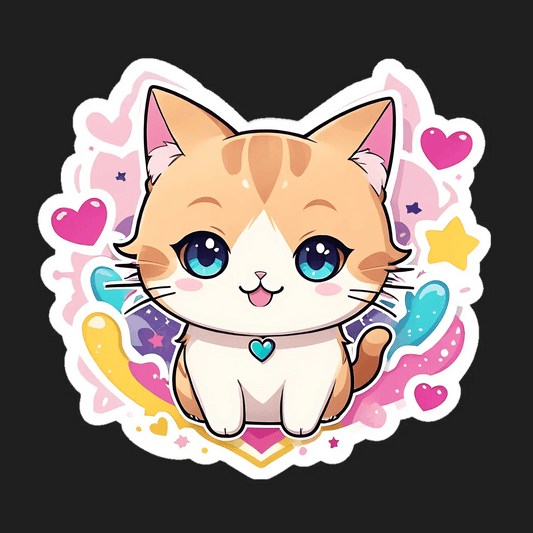 Cute Cat UV Sticker - Colorful & Adorable - Heat Press Transfer