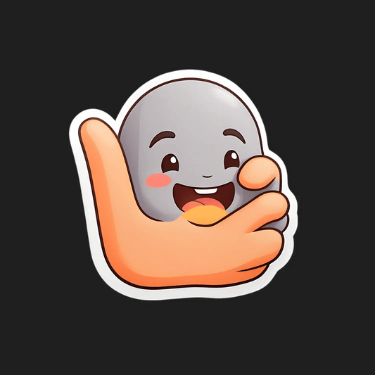 Cute Character Sticker - Hand Pointing Decal - Heat Press Transfer