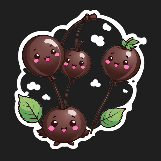 Cute Cherry Faces - Sticker - Heat Press Transfer