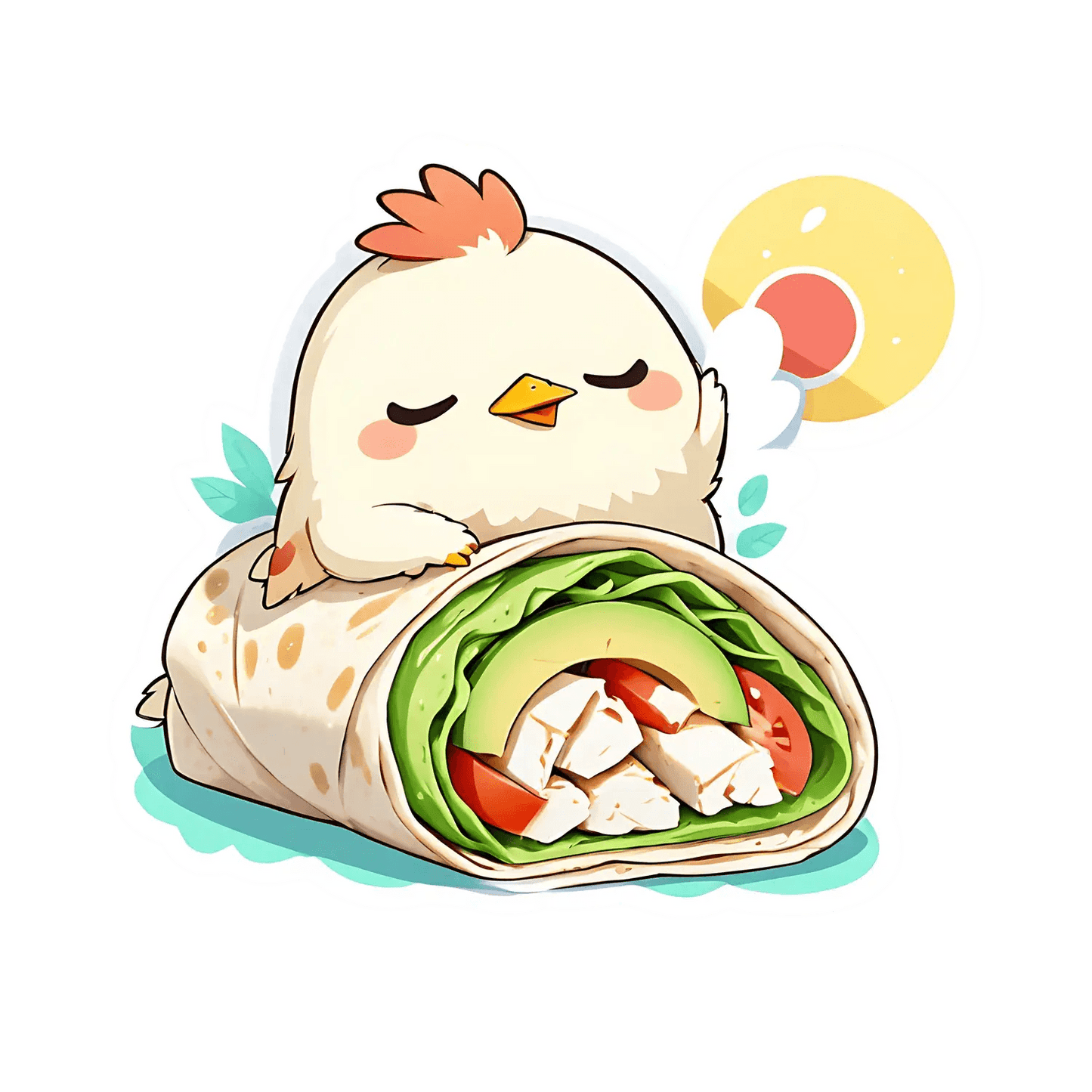 Cute Chicken Wrap - Sticker - Heat Press Transfer