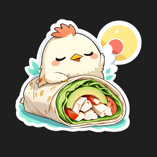 Cute Chicken Wrap - Sticker - Heat Press Transfer