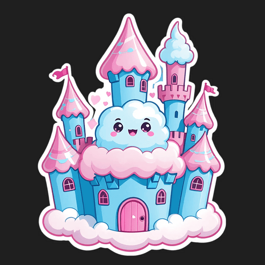 Cute Cloud Castle - Sticker - Heat Press Transfer