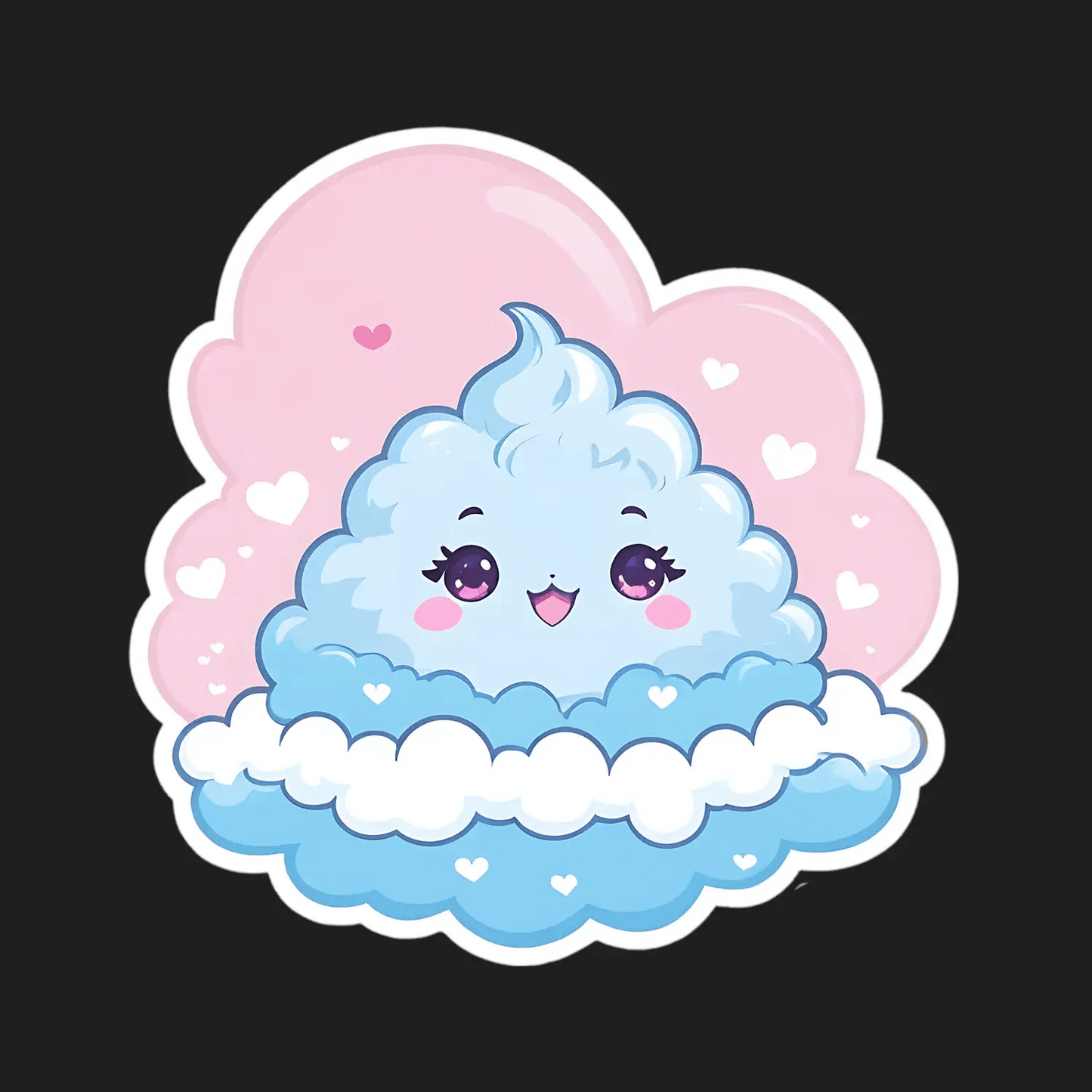 Cute Cloud Sticker - Vibrant Kawaii Design - Heat Press Transfer