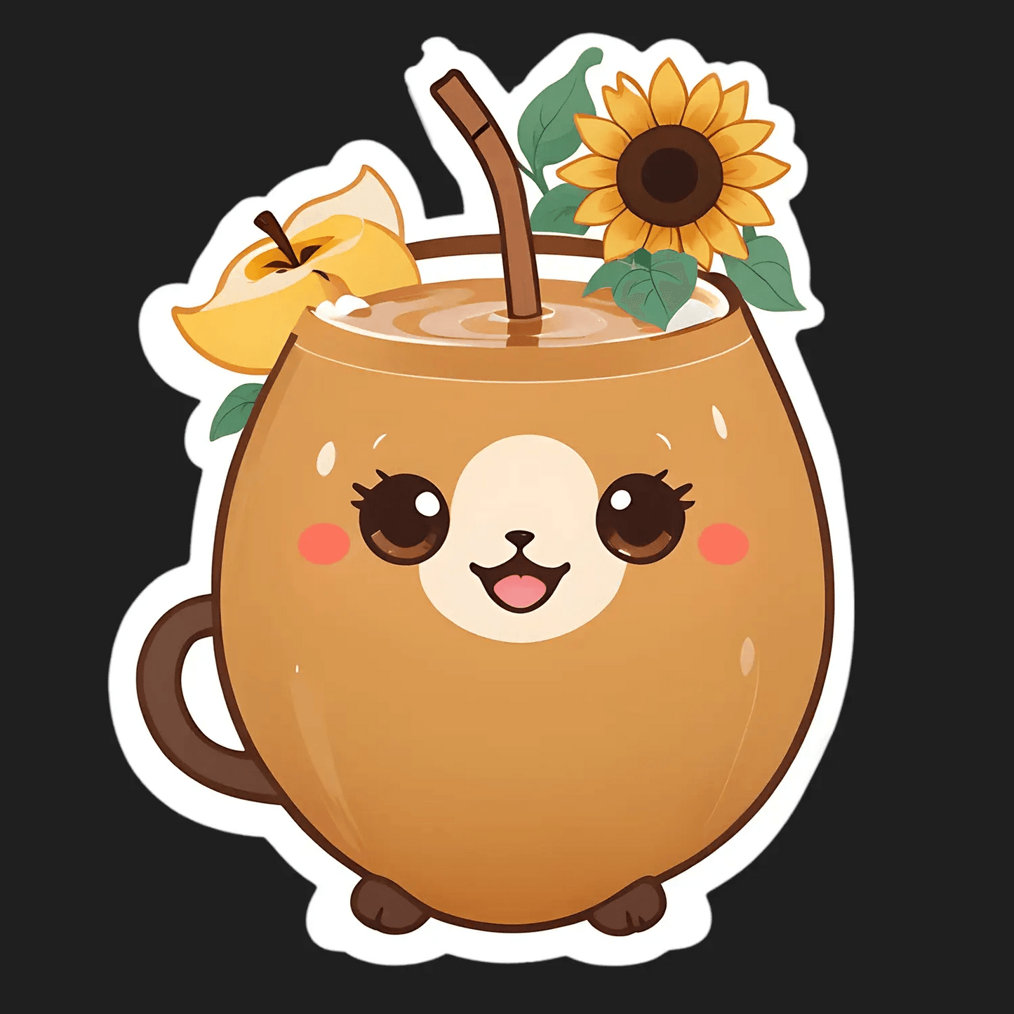 Cute Coconut Drink - UV DTF Sticker - Heat Press Transfer