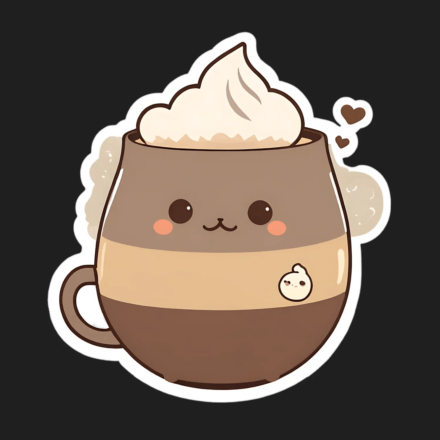Cute Coffee Cup Sticker - Adorable Beverage Design - Heat Press Transfer