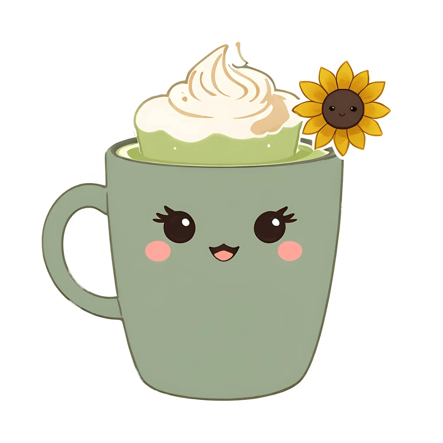 Cute Coffee Cup - Sticker - Heat Press Transfer