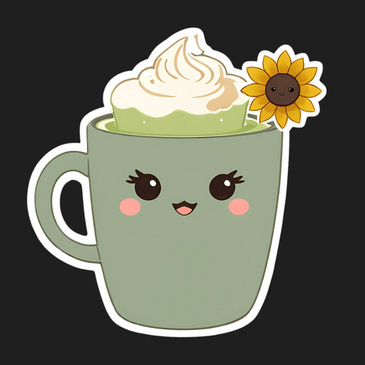 Cute Coffee Cup - Sticker - Heat Press Transfer