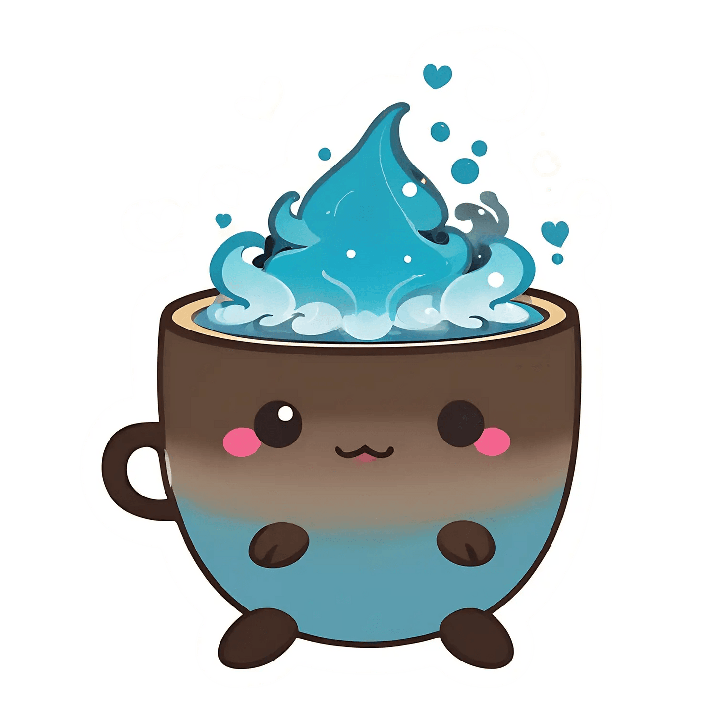 Cute Coffee Cup - UV DTF Sticker - Heat Press Transfer