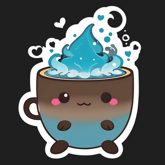 Cute Coffee Cup - UV DTF Sticker - Heat Press Transfer