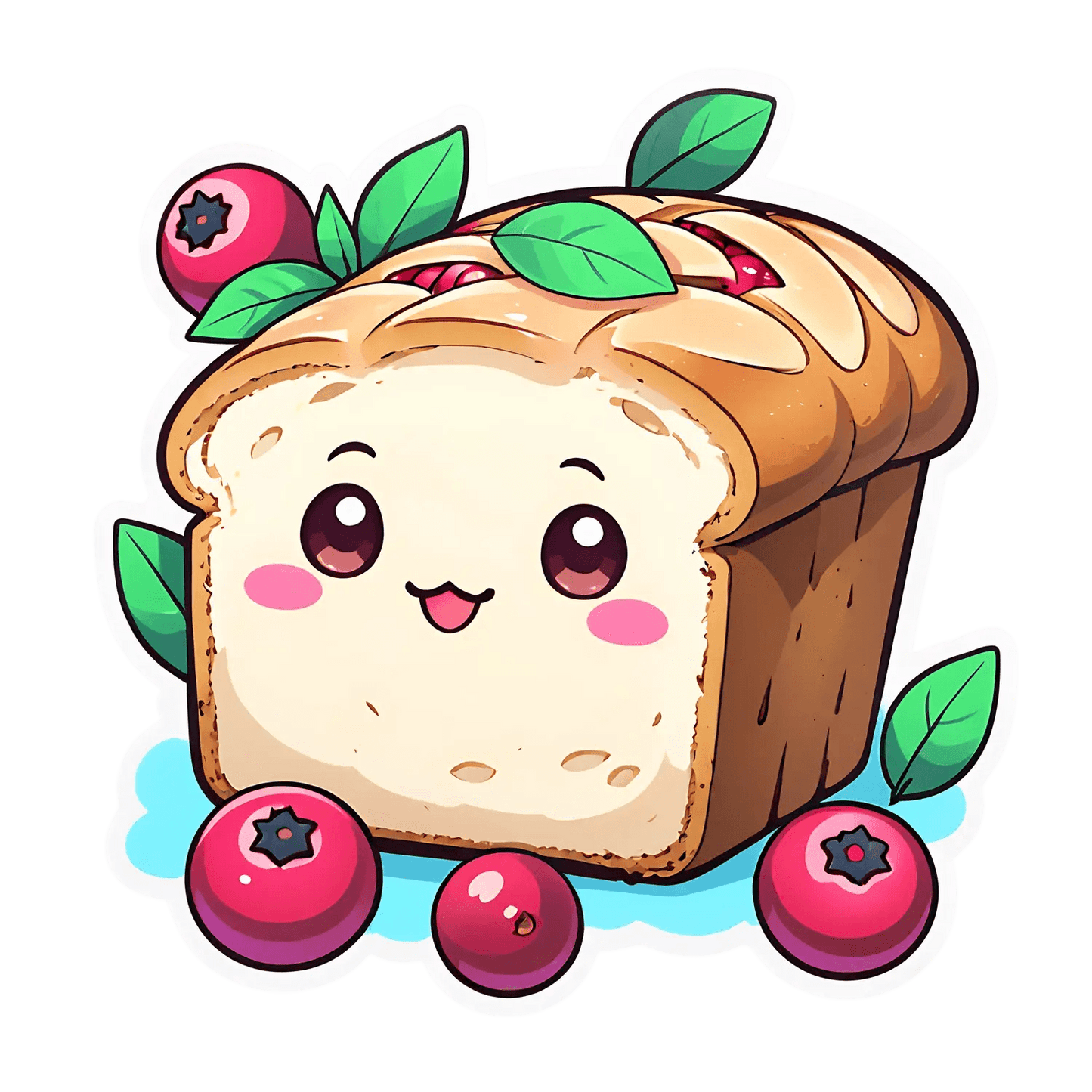 Cute Cranberry Bread - Sticker - Heat Press Transfer
