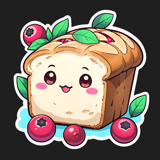 Cute Cranberry Bread - Sticker - Heat Press Transfer