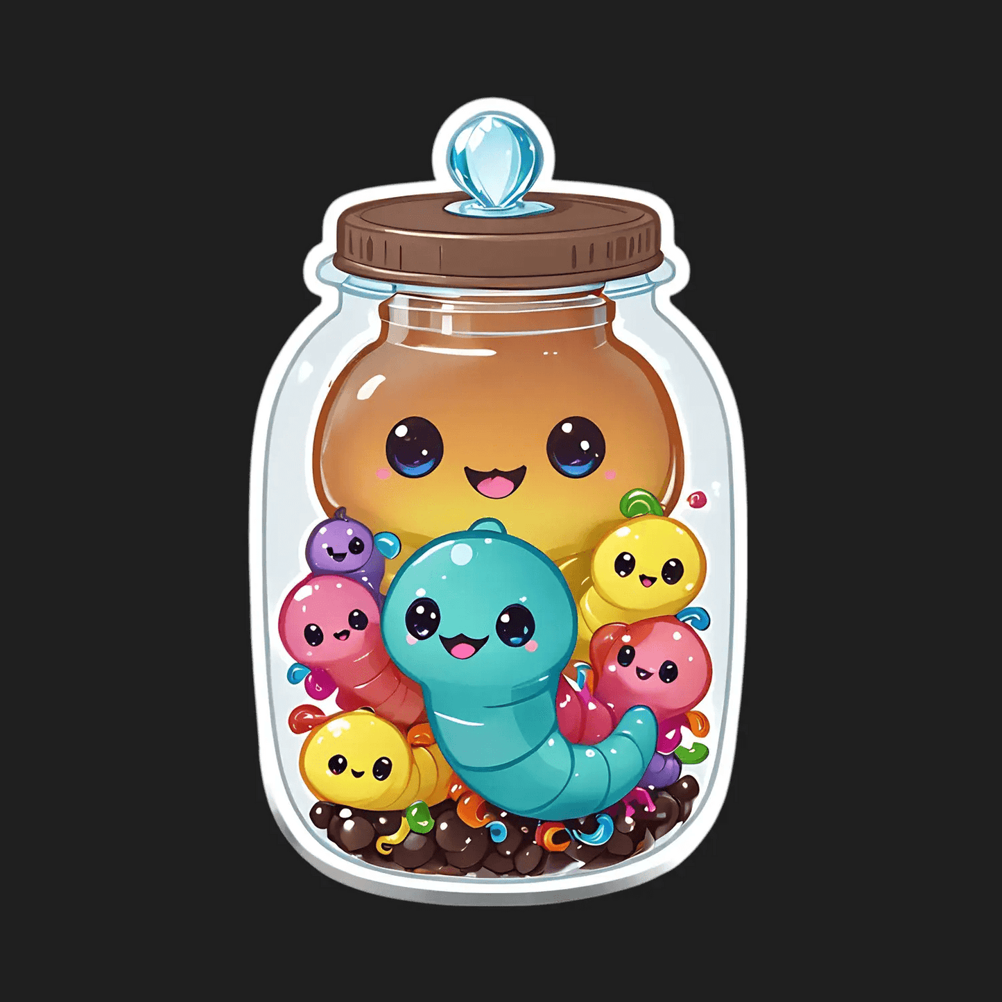 Cute Creatures Jar - Sticker - Heat Press Transfer