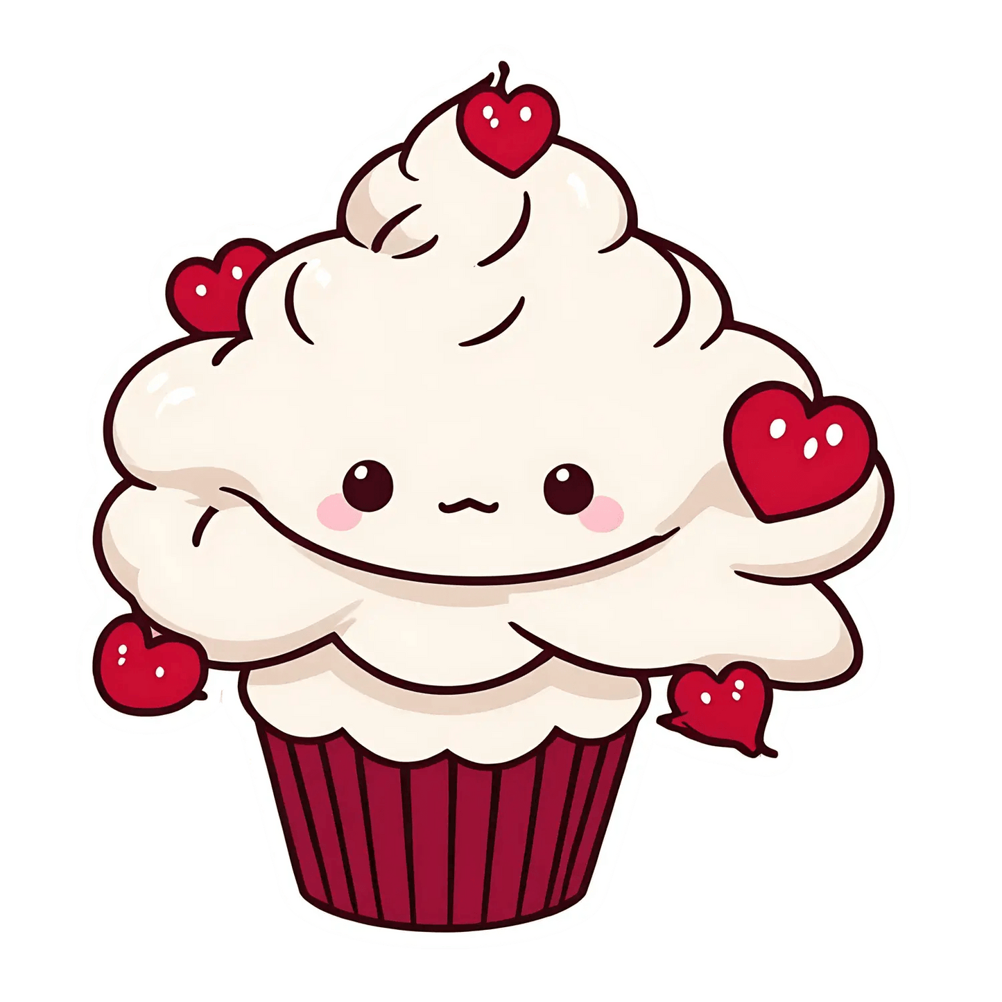 Cute Cupcake - Kawaii Sticker - Heat Press Transfer