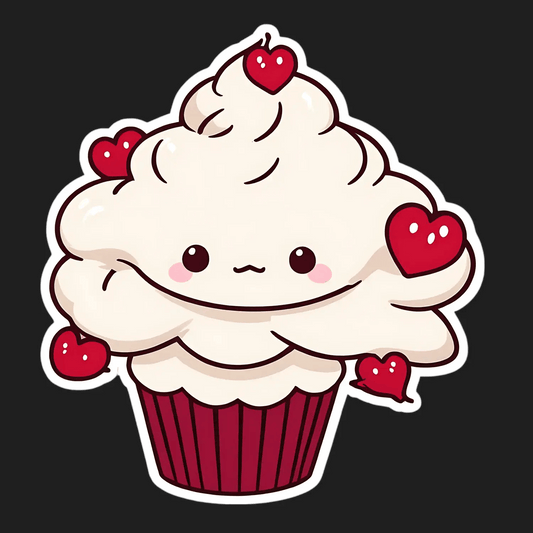 Cute Cupcake - Kawaii Sticker - Heat Press Transfer