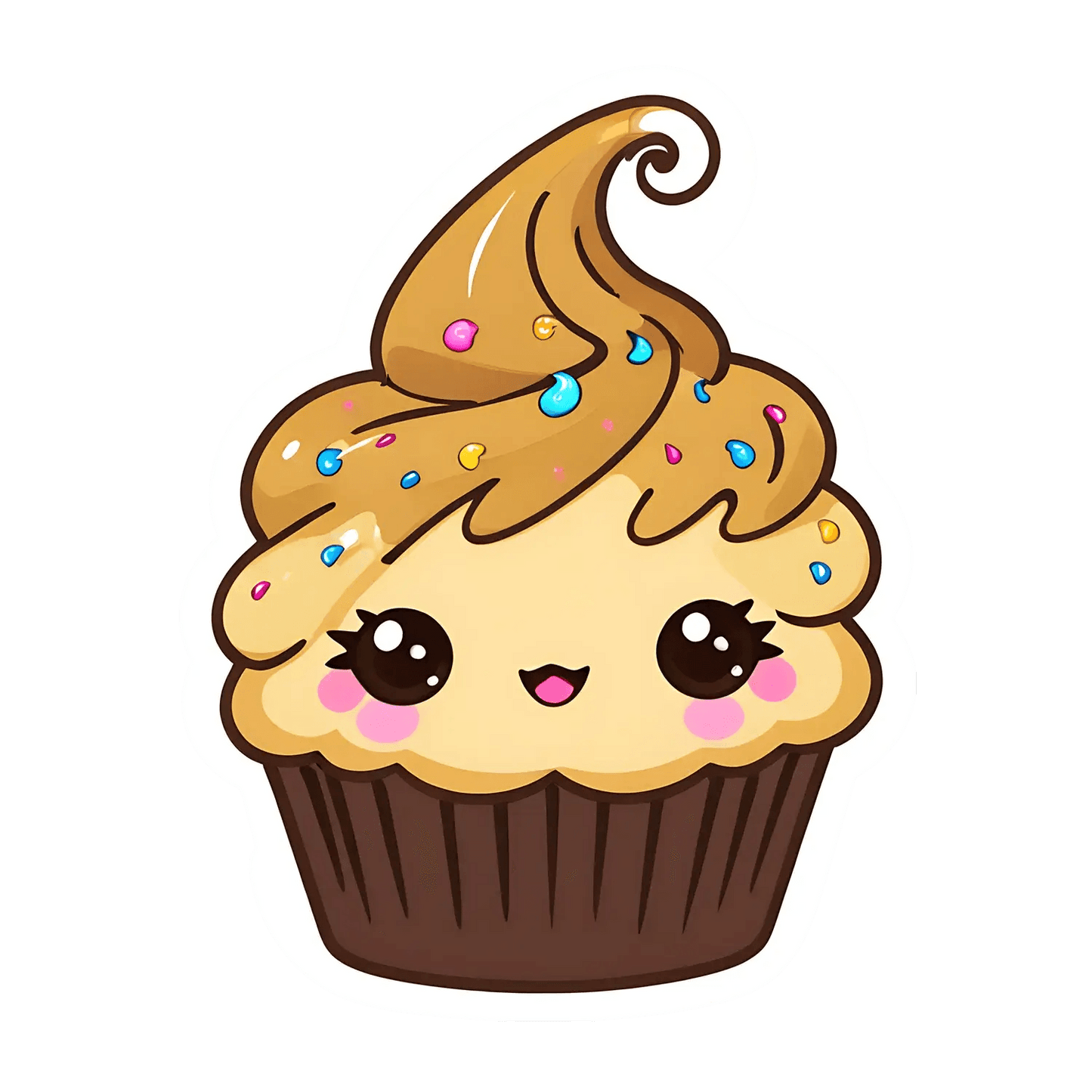 Cute Cupcake Sticker - Adorable Kawaii Decor - Heat Press Transfer