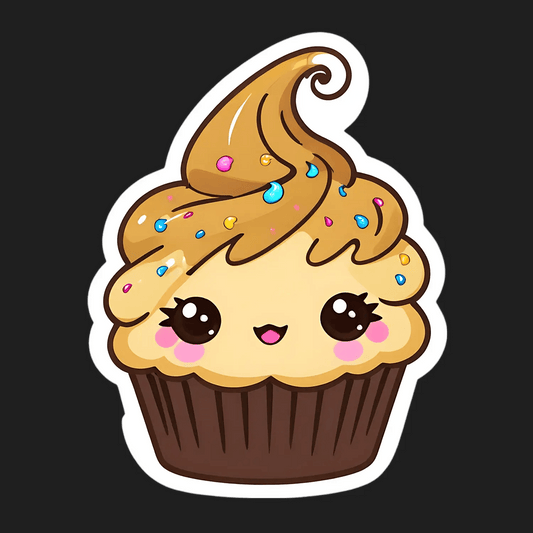 Cute Cupcake Sticker - Adorable Kawaii Decor - Heat Press Transfer