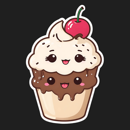 Cute Cupcake Sticker - Cherry on Top - Heat Press Transfer