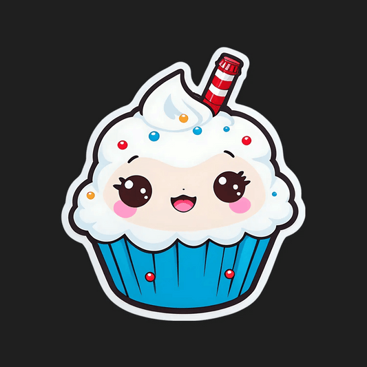 Cute Cupcake Sticker - Colorful Dessert Theme - Heat Press Transfer