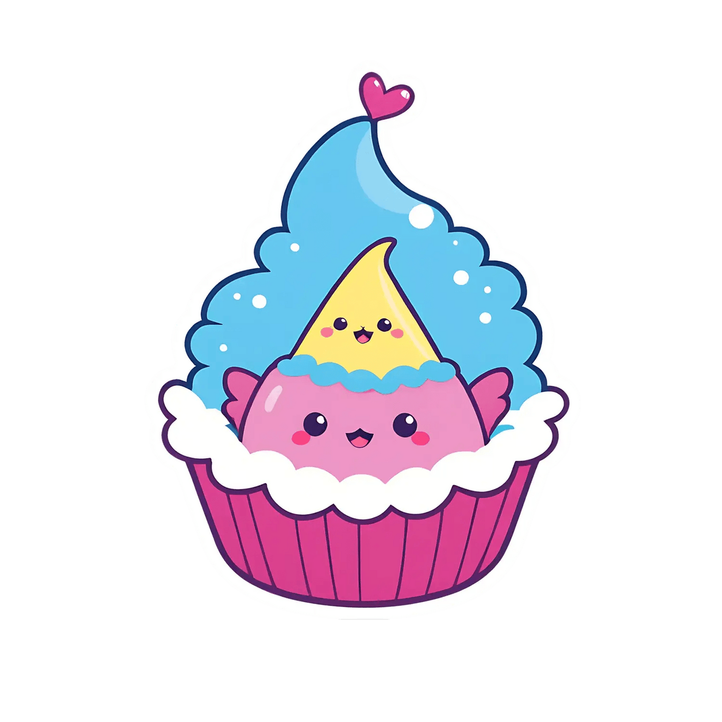 Cute Cupcake Sticker - Festive UV DTF Design - Heat Press Transfer