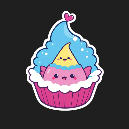 Cute Cupcake Sticker - Festive UV DTF Design - Heat Press Transfer