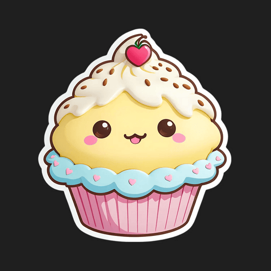Cute Cupcake Sticker - Happy and Sweet - Heat Press Transfer