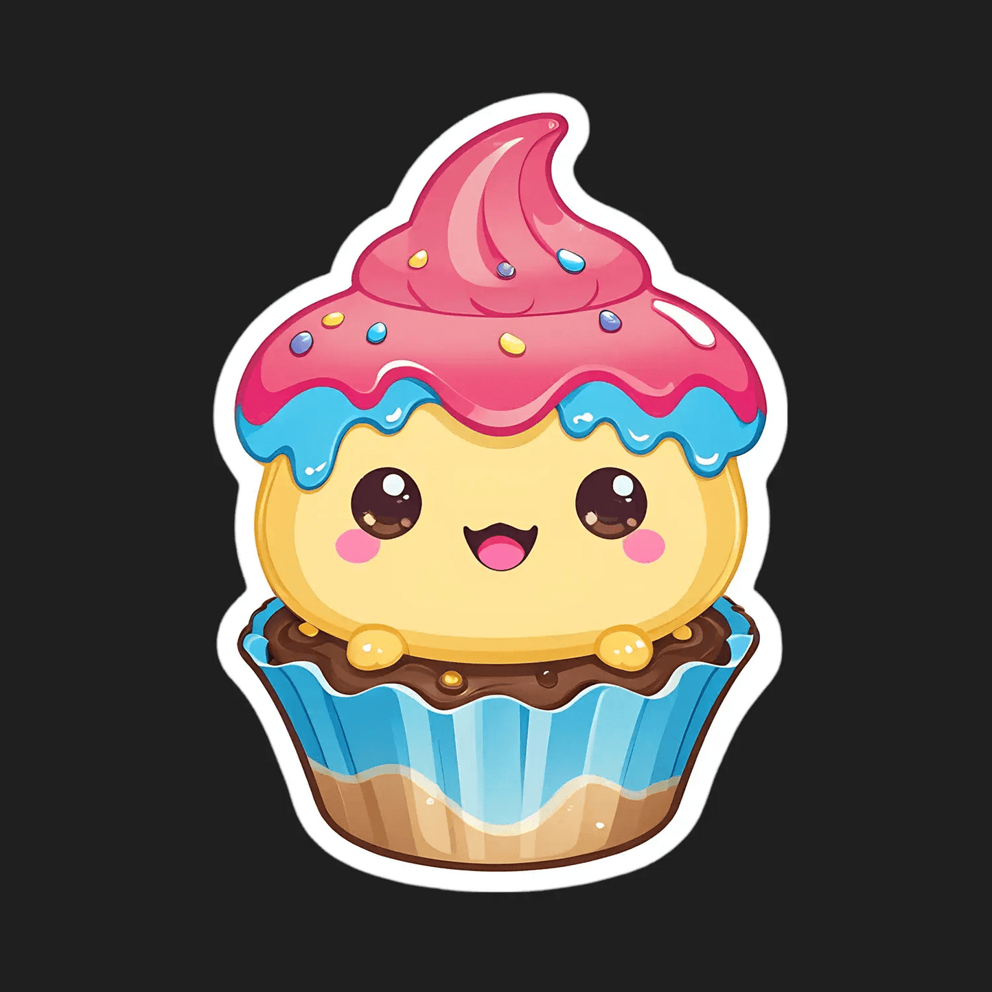 Cute Cupcake Sticker - UV DTF Decor - Heat Press Transfer