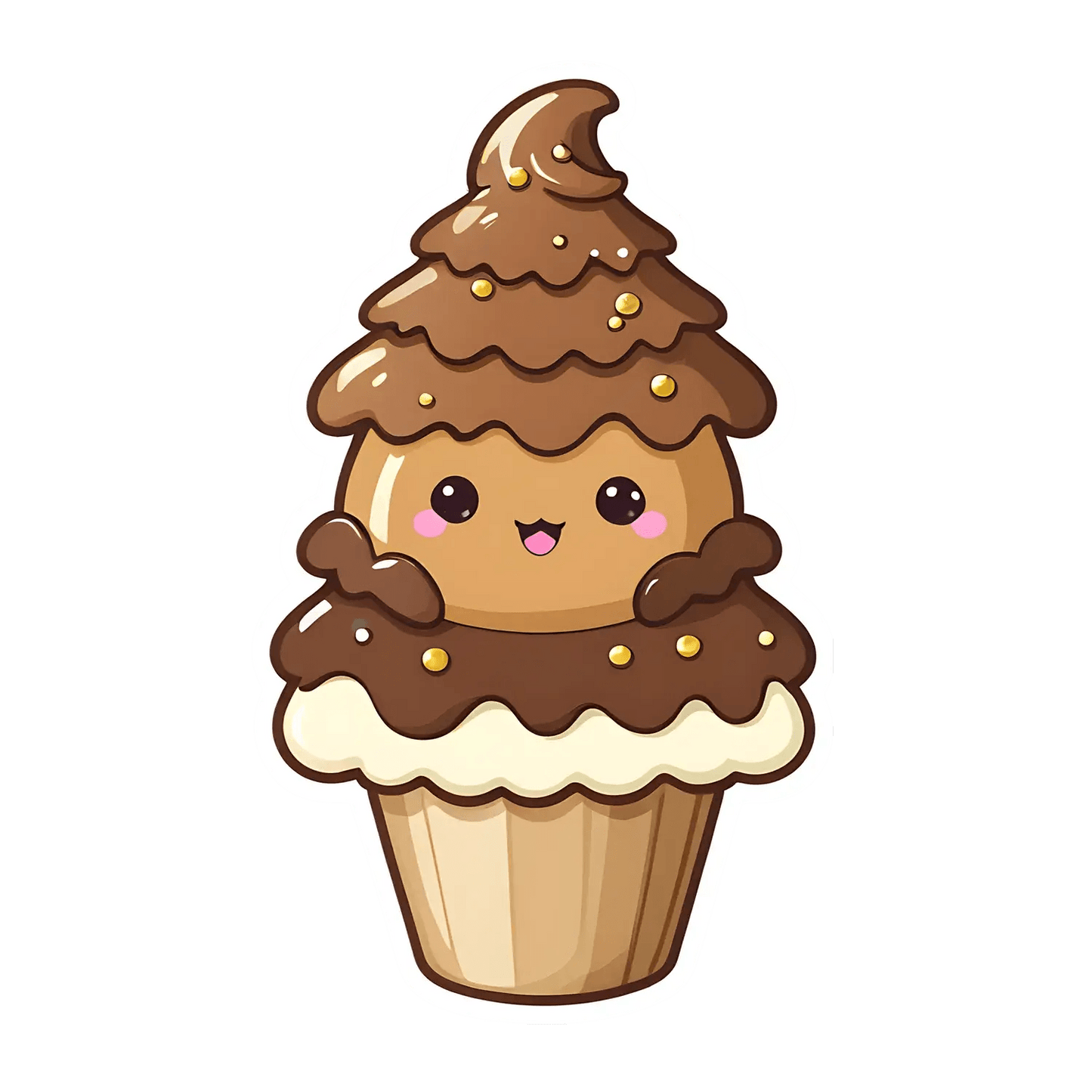 Cute Cupcake Sticker - UV DTF - Heat Press Transfer