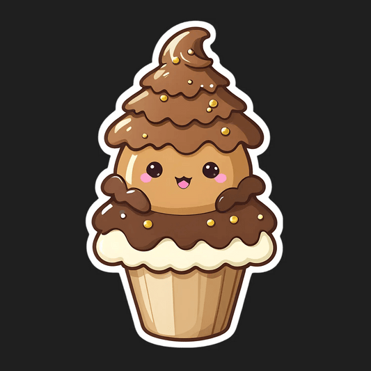 Cute Cupcake Sticker - UV DTF - Heat Press Transfer