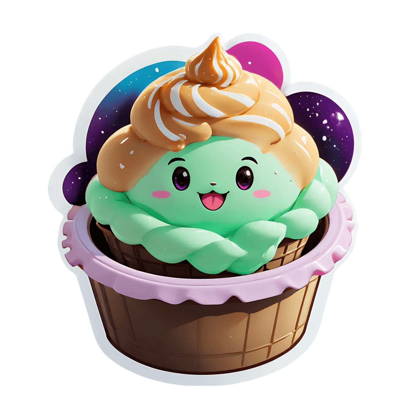 Cute Cupcake Sticker - UV DTF - Heat Press Transfer