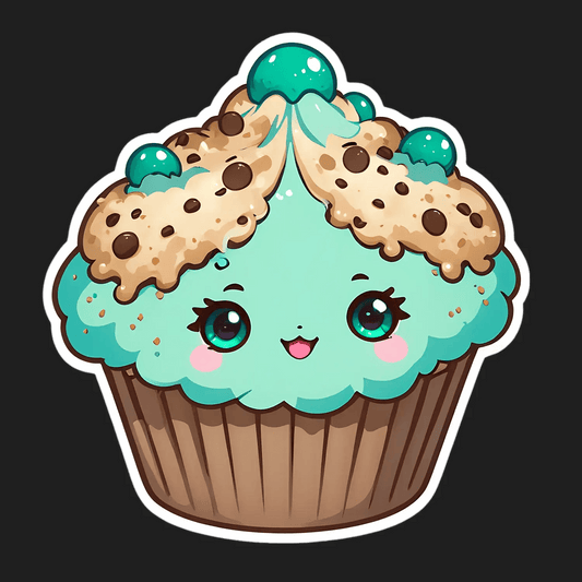 Cute Cupcake Sticker - Vibrant UV DTF Design - Heat Press Transfer