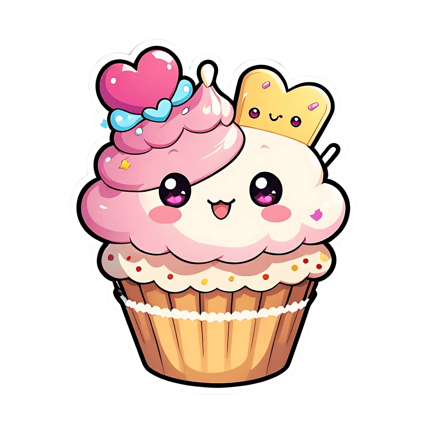 Cute Cupcake Sticker - Vibrant & Adorable - Heat Press Transfer