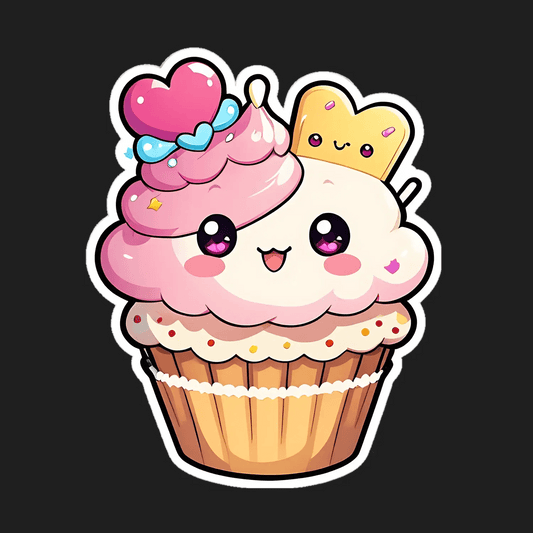 Cute Cupcake Sticker - Vibrant & Adorable - Heat Press Transfer