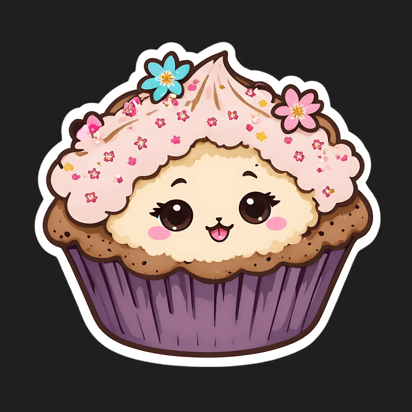 Cute Cupcake Sticker - Vibrant & Adorable - Heat Press Transfer